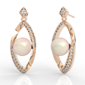 Floating Pearl Marquise Drop Earrings ER-PV-PL-FS-0029