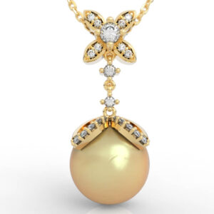 Four Petal Flower Crown Pearl Pendant PD-PV-PL-FL-0013