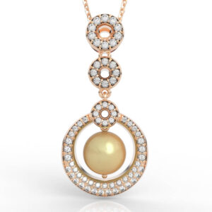 Graduated Pavé Circle Pearl Jewelry Design PD-PV-PL-FS-0085
