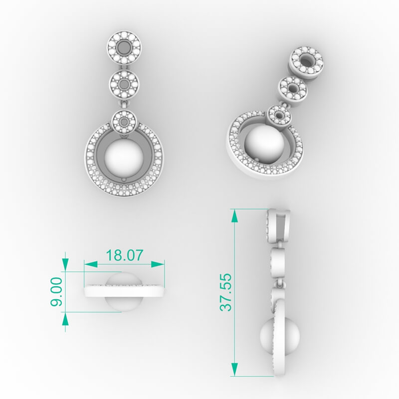Graduated Pavé Circle Pearl Jewelry Design PD-PV-PL-FS-0085