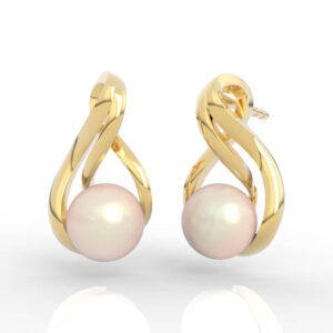 Infinity Twist Open Frame Pearl Earrings CAD Model ER-NP-PL-FS-0007