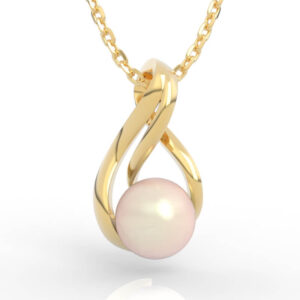 Infinity Twist Open Frame Pearl Pendant CAD Model PD-NP-PL-FS-0006
