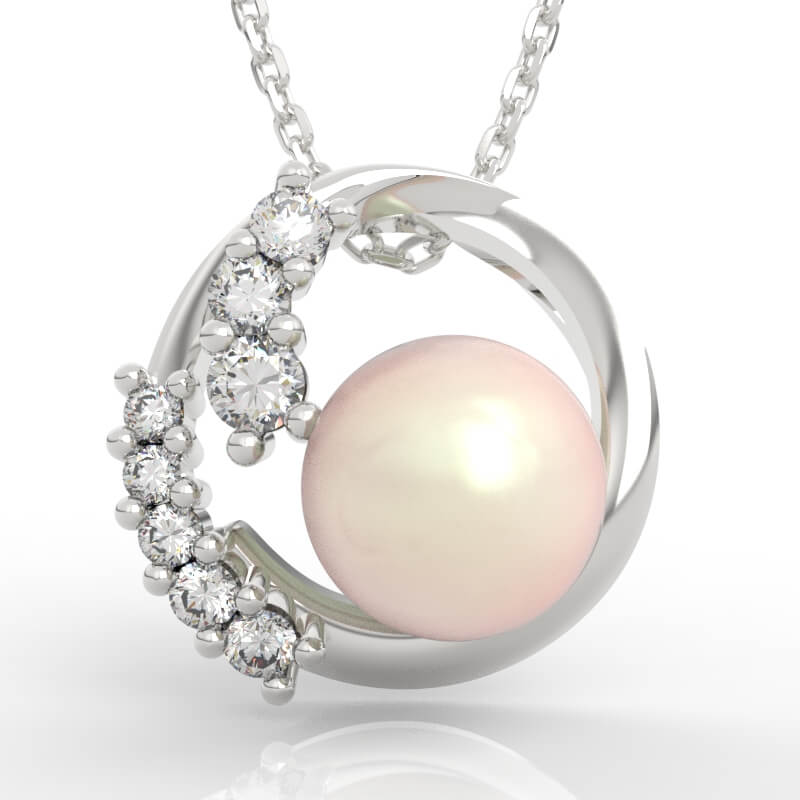 Open Crescent Pearl Pendant PD-SP-PL-FS-0025