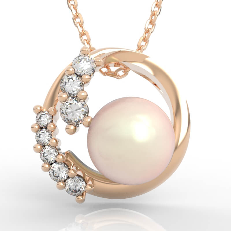 Open Crescent Pearl Pendant PD-SP-PL-FS-0025