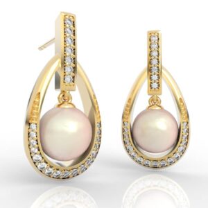 Open Teardrop Suspended Pearl Earring ER-PV-PL-FS-0030