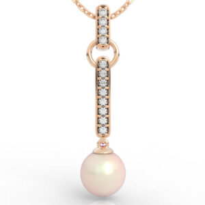 Pavé Bar Pearl Drop Pendant CAD PD-PV-PL-FS-0094