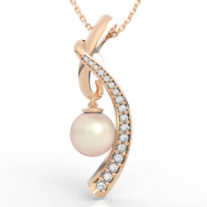 Sweep Arc Floating Pearl Drop Pendant PD-PV-PL-FS-0068