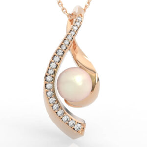Swirl Bypass Pearl Diamond Pendant PD-PV-PL-FS-0086