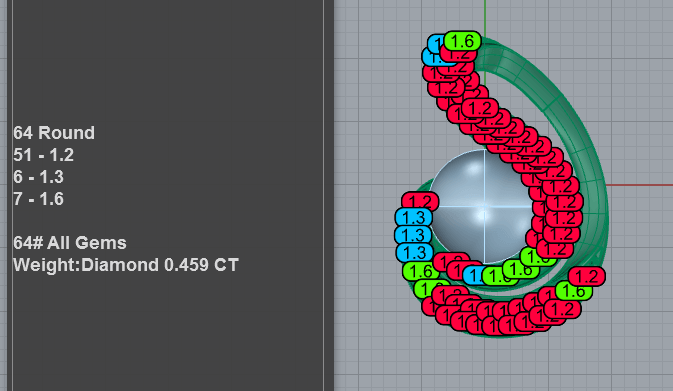 Swirl Bypass Pearl Pendant CAD Model PD-PV-PL-FS-0083