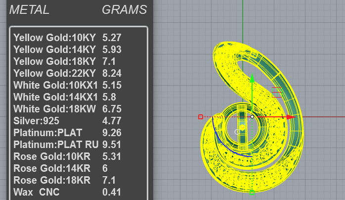 Swirl Bypass Pearl Pendant CAD Model PD-PV-PL-FS-0083