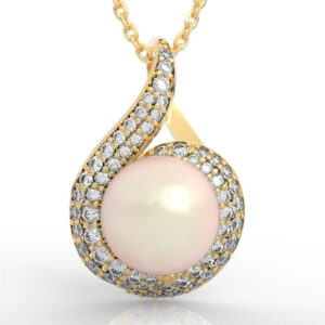 Swirl Halo Pearl Pendant PD-PV-PL-FS-0081