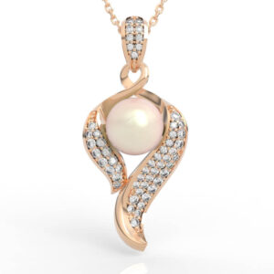 Swirl Wing Pearl Pendant CAD Model PD-PV-PL-FS-0087