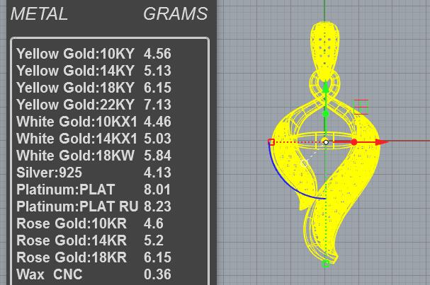 Swirl Wing Pearl Pendant CAD Model PD-PV-PL-FS-0087