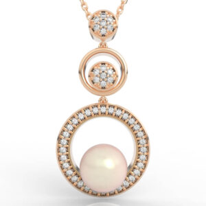 Triple Circle Pavé Pearl Pendant PD-PV-PL-FS-0066