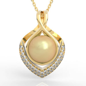 Twisted Bail Open Frame Pearl Pendant CAD Model PD-PV-PL-FS-0079