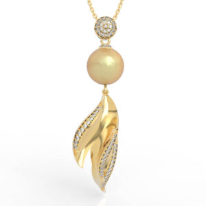 Wing Leaf Pearl Pendant CAD PD-SP-PL-FL-0005