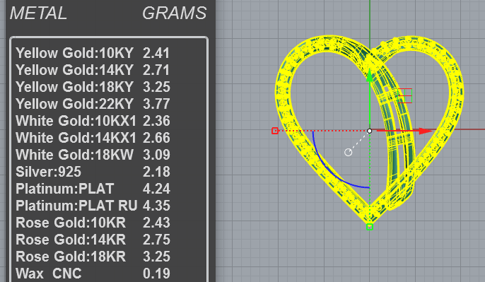 Round diamond bypass heart pendant STL with graduated baguette channel strip