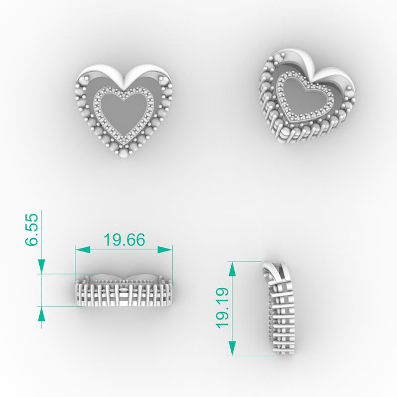 Layered Heart Diamond Necklace with nested pavé heart outline and polished crown bail