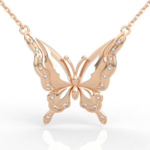 Contemporary Swept Wing Butterfly Jewelry Design, Open Wing Butterfly Necklace STL, elongated swept wing silhouette