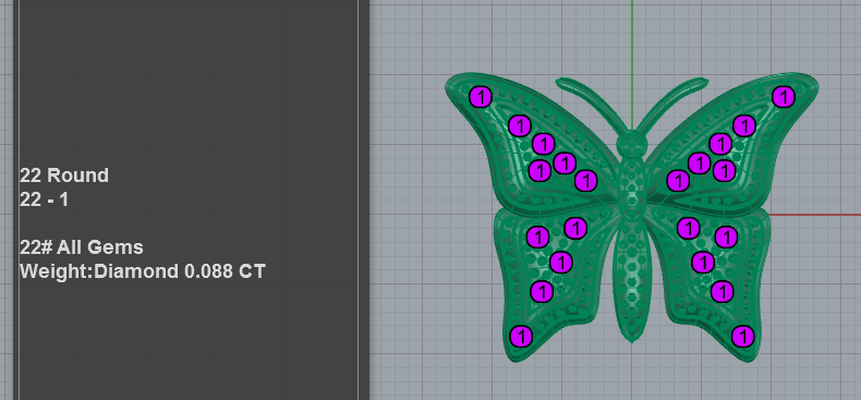 Pavé diamond butterfly pendant with curved wings and milgrain-edged sparkle detail