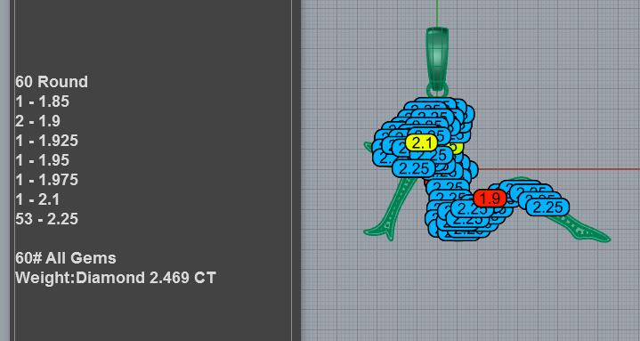 Pavé Silhouette Figure Pendant CAD Model, Pavé Figure Pendant STL File, reclining diamond silhouette design