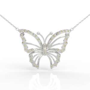 Casting ready radiating wing butterfly pendant CAD model with open vein-line wing structure