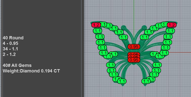 Casting ready radiating wing butterfly pendant CAD model with open vein-line wing structure