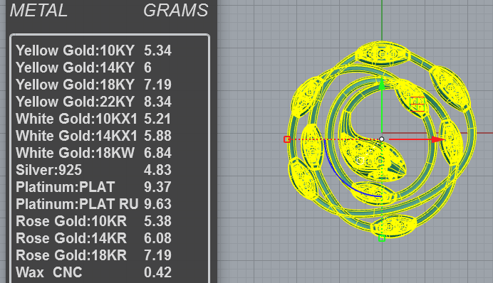 Round Diamond Serpent Pendant 3D Model with layered spiral wire frame