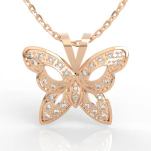 Feminine open wing butterfly jewelry design, open cutout butterfly jewelry silhouette